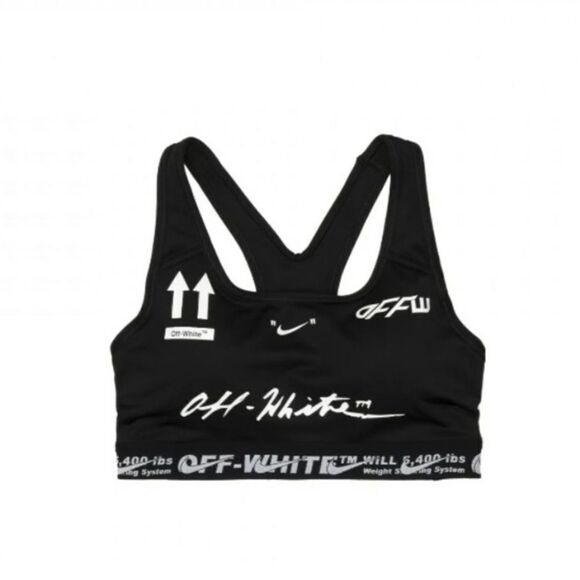 Nike Off-white black and white sports bra top - Picture 1 of 6